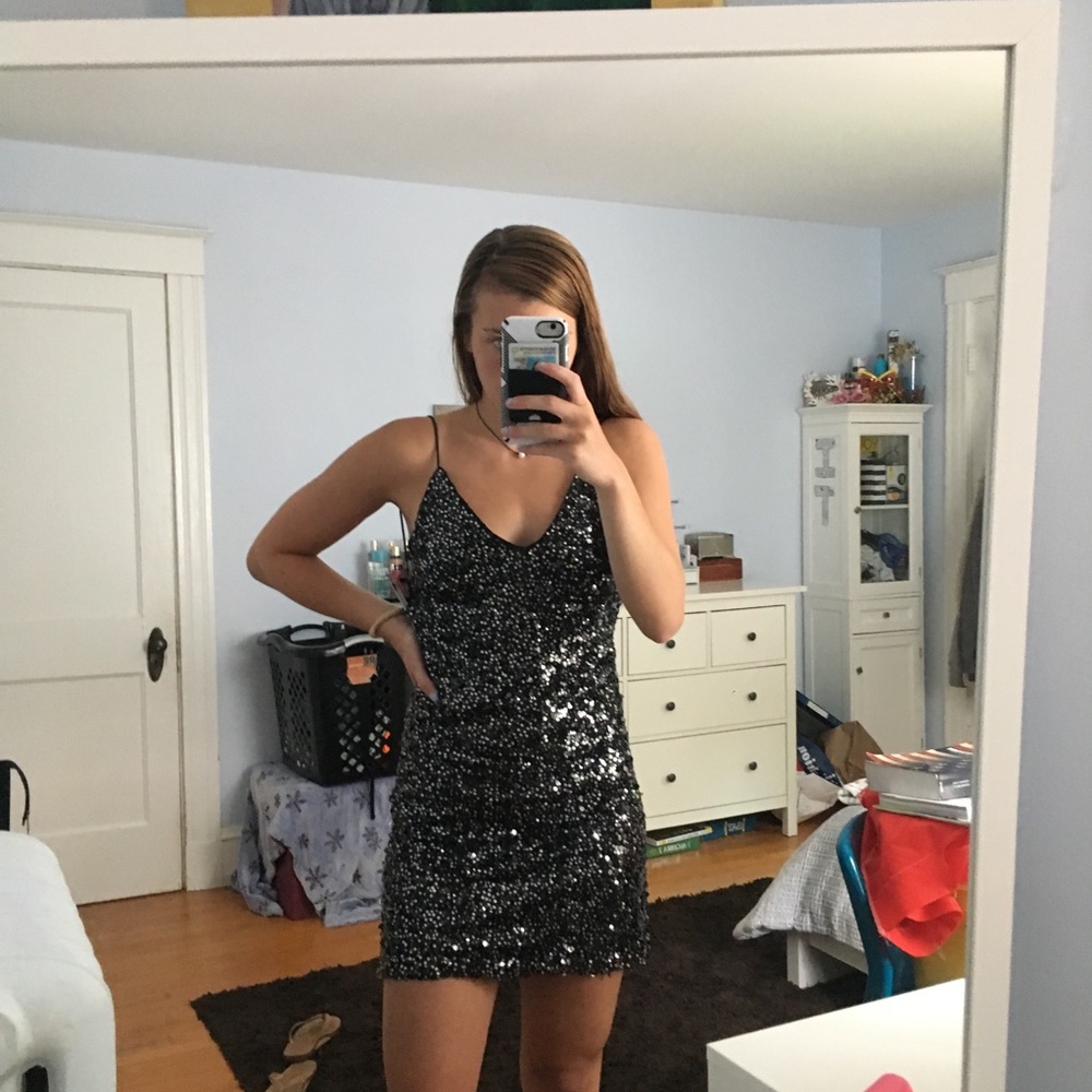 Lulus Black/silver dress NEW never worn